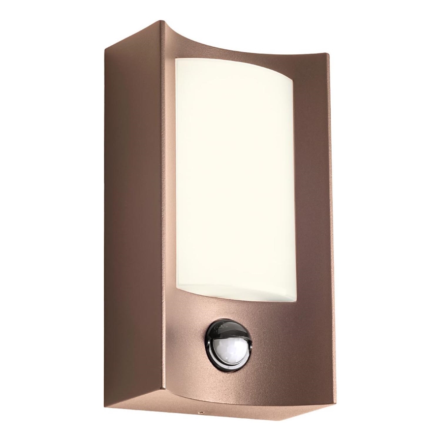Redo 90487 - LED Udendørs væglampe med sensor WARP LED/8W/230V 3000K IP44 brun