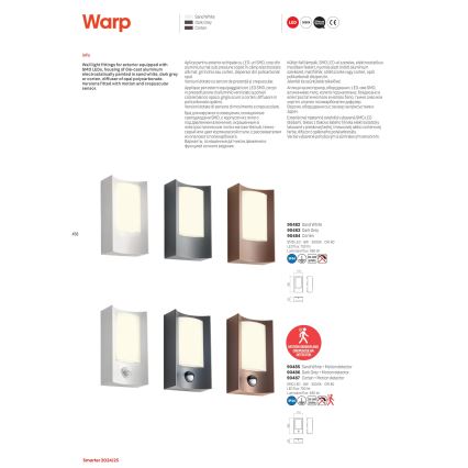 Redo 90487 - LED Udendørs væglampe med sensor WARP LED/8W/230V 3000K IP44 brun