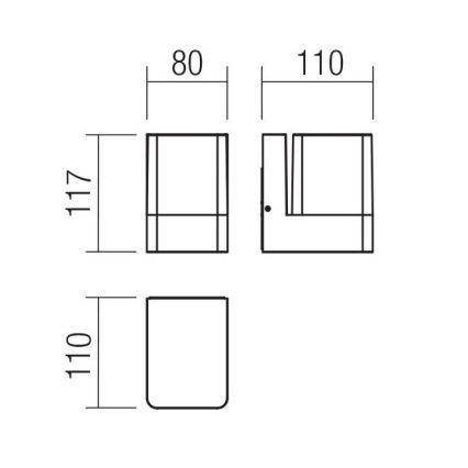 Redo 90489 - Udendørs LED væglampe TOK LED/9,4W/230V IP44 antracit