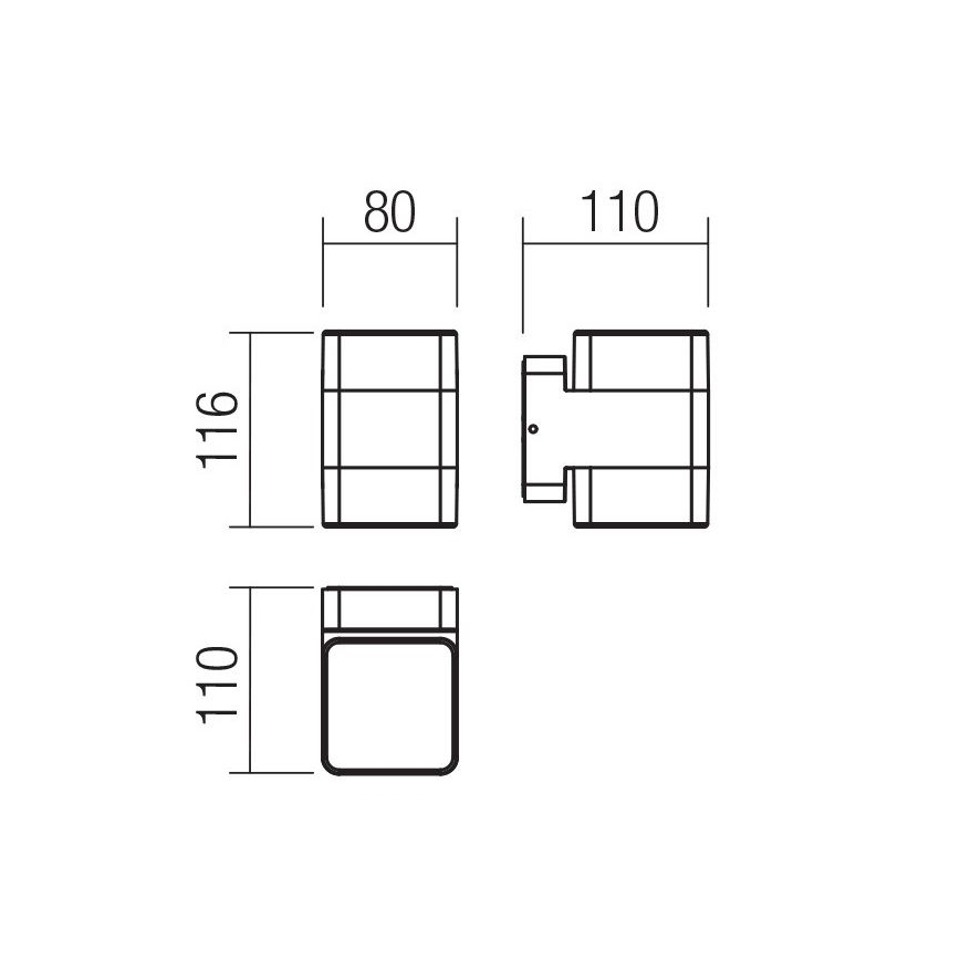 Redo 90492 - Udendørs LED væglampe TOK LED/14,8W/230V IP44 antracit