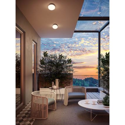 Redo 90496 - Udendørs LED loftlampe URANIA LED/10W/230V diameter 16 cm 3000K IP65 brun