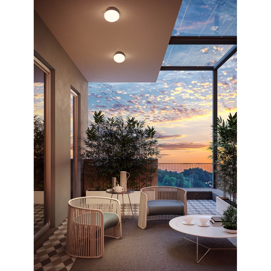 Redo 90496 - Udendørs LED loftlampe URANIA LED/10W/230V diameter 16 cm 3000K IP65 brun
