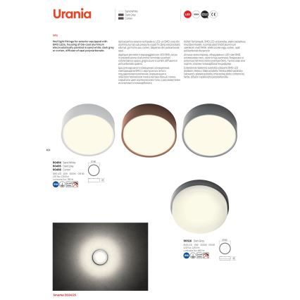 Redo 90496 - Udendørs LED loftlampe URANIA LED/10W/230V diameter 16 cm 3000K IP65 brun