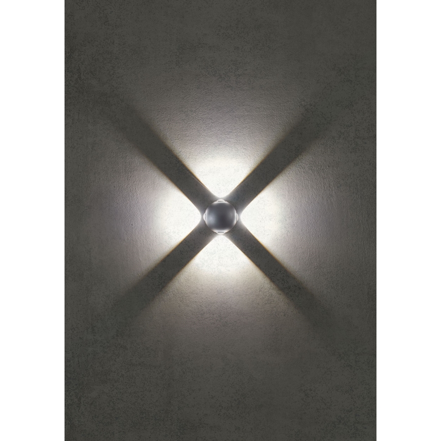 Redo 90500 - Udendørs LED væglampe MILESTONE 4xLED/3W/230V IP54 antracit