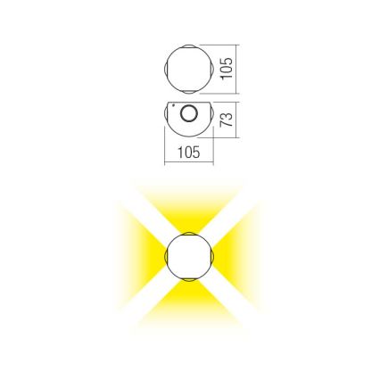 Redo 90500 - Udendørs LED væglampe MILESTONE 4xLED/3W/230V IP54 antracit