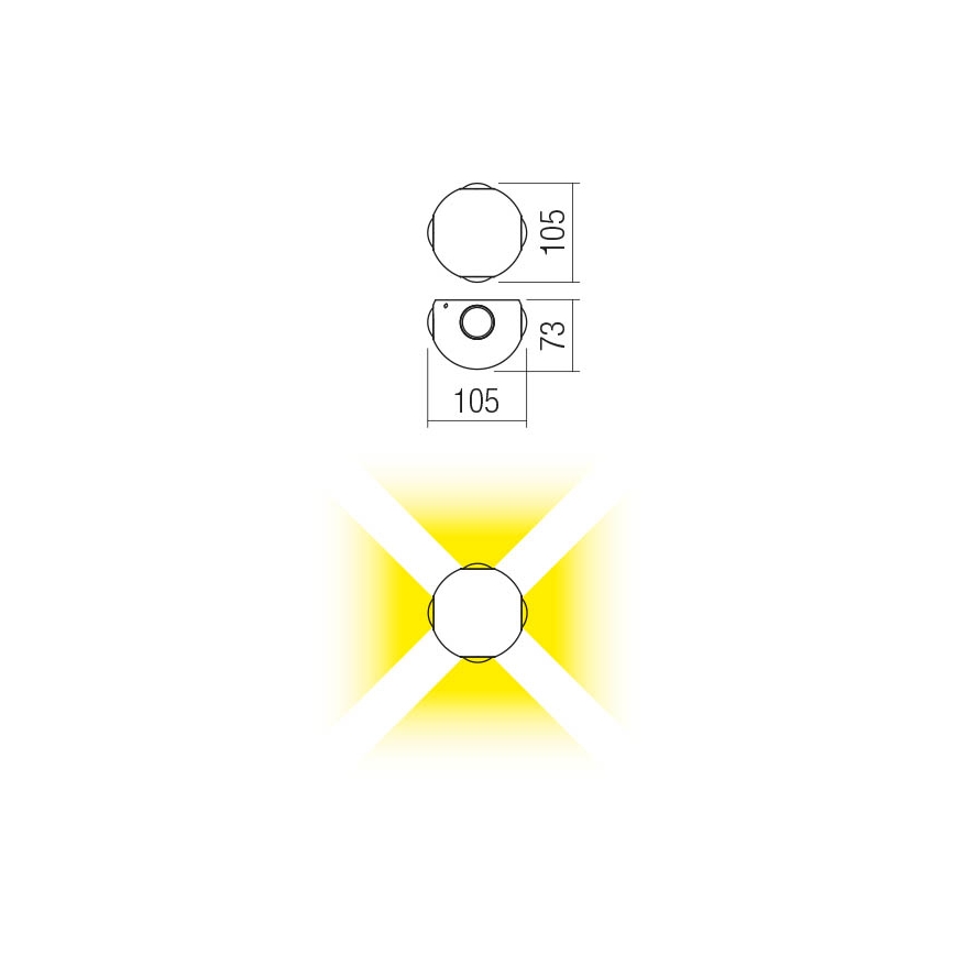 Redo 90500 - Udendørs LED væglampe MILESTONE 4xLED/3W/230V IP54 antracit