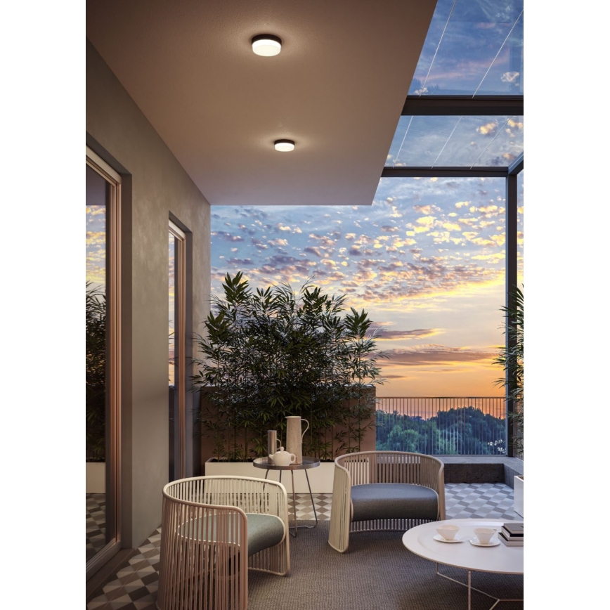 Redo 90516 - Udendørs LED loftlampe URANIA LED/10W/230V diameter 16 cm IP65 antracit