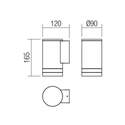 Redo 90517 - Udendørs væglampe CARGO 1xGU10/28W/230V IP54 antracit