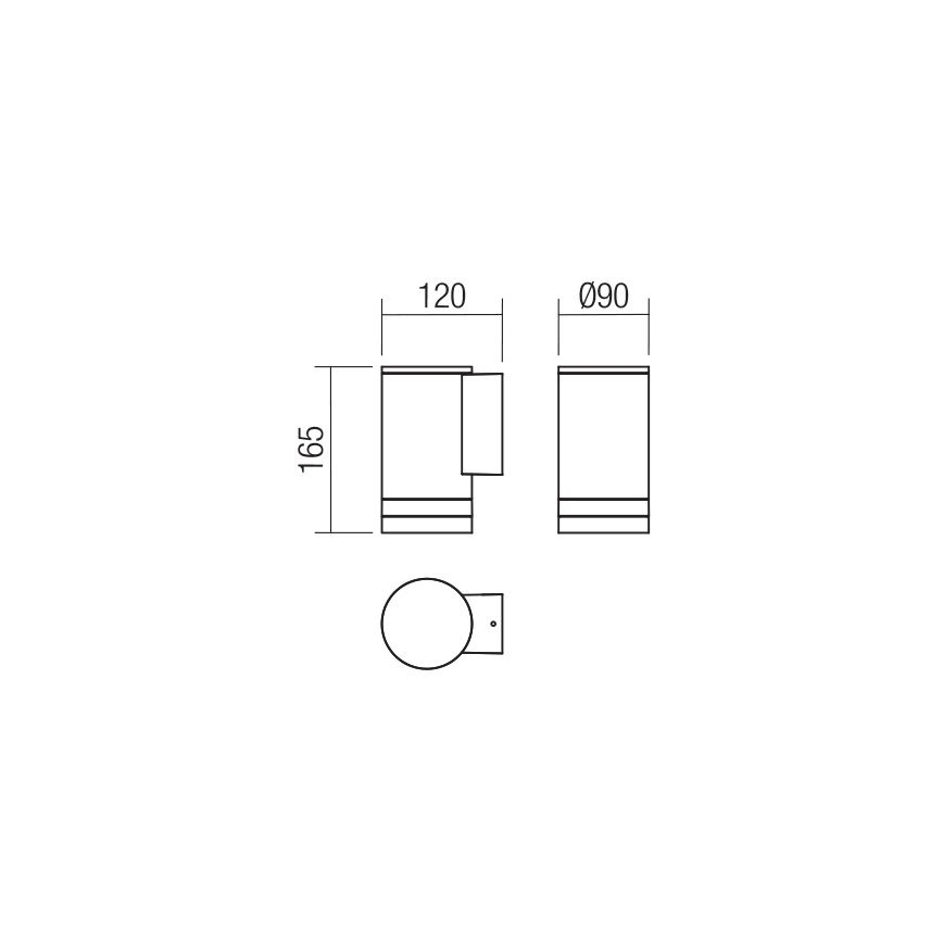 Redo 90517 - Udendørs væglampe CARGO 1xGU10/28W/230V IP54 antracit