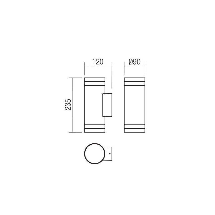 Redo 90518 - Udendørs væglampe CARGO 2xGU10/28W/230V IP54 antracit