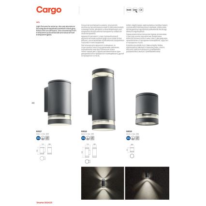 Redo 90519 - Udendørs loftlampe CARGO 1xGU10/28W/230V IP54 antracit