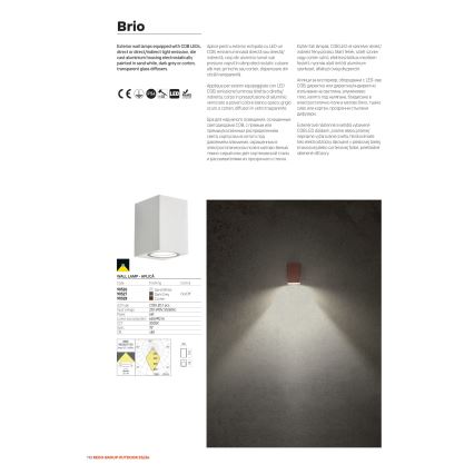 Redo 90528 - LED udendørs væglampe BRIO LED/6W/230V 3000K IP54 brun