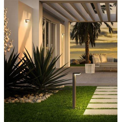 Redo 90535 - Soldrevet LED væglampe med sensor TAIYO LED/2W/3,7V 3000K 2200 mAh IP54 antracit