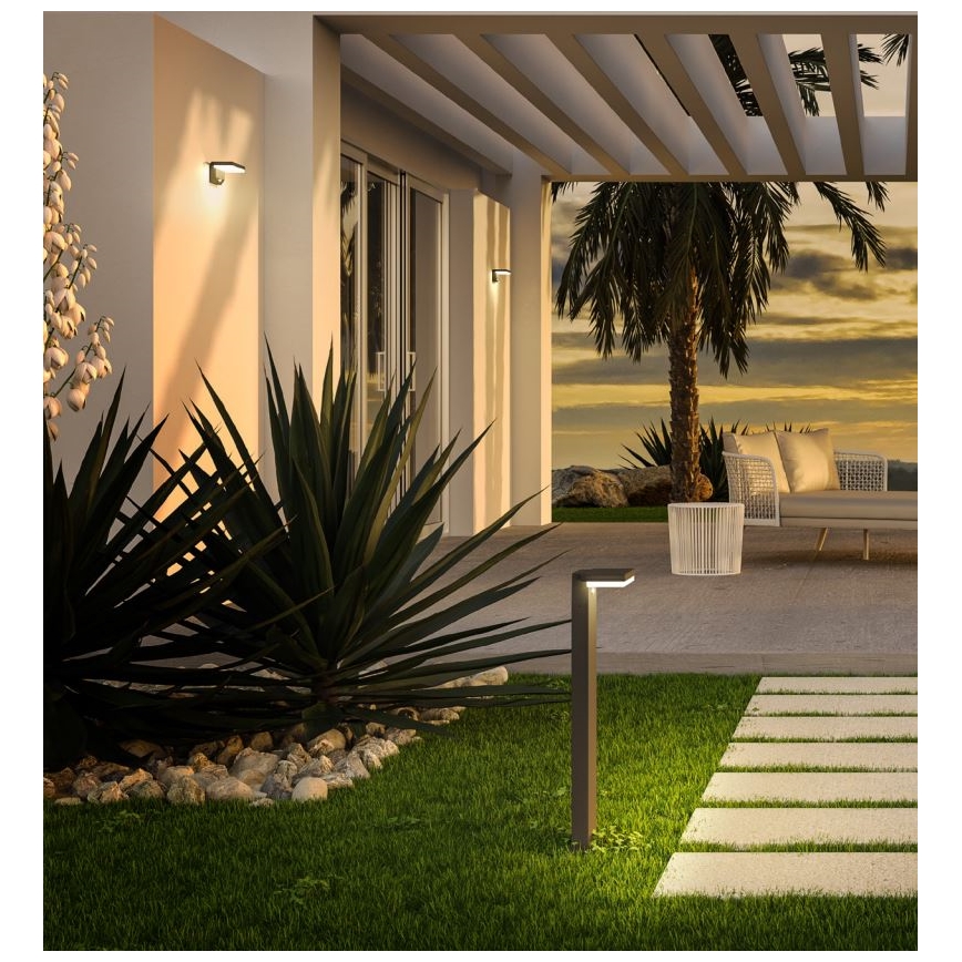 Redo 90535 - Soldrevet LED væglampe med sensor TAIYO LED/2W/3,7V 3000K 2200 mAh IP54 antracit