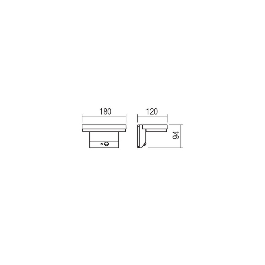 Redo 90535 - Soldrevet LED væglampe med sensor TAIYO LED/2W/3,7V 3000K 2200 mAh IP54 antracit