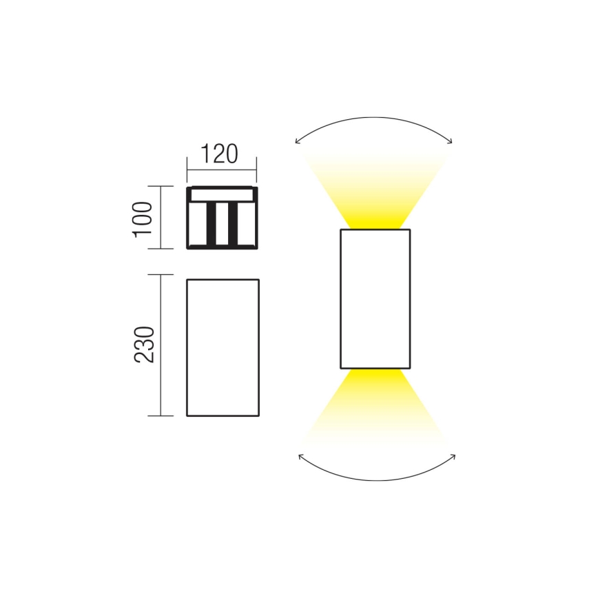 Redo 90554 - VARY LED udendørs væglampe, 2xLED/10W/230V, 3000K, IP54, brun