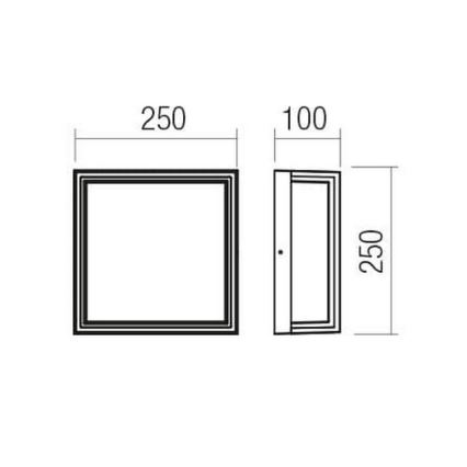 Redo 90565 - Udendørs LED væglampe QUADRIS LED/20W/230V IP54 antracit