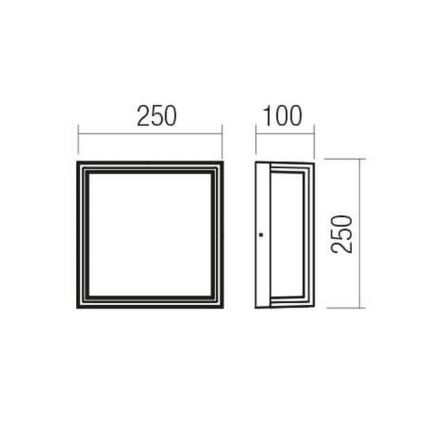 Redo 90566 - Udendørs LED væglampe QUADRIS LED/20W/230V IP54 brun