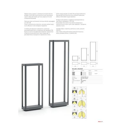 Redo 90581 - LED udendørslampe WAKE LED/8W/230V 3000K 50 cm IP65 antracit