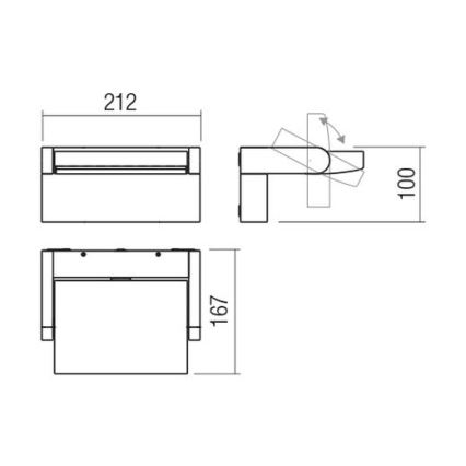 Redo 90584 - Udendørs LED væglampe FLIP LED/20W/230V CRI 90 3000K IP54 antracit