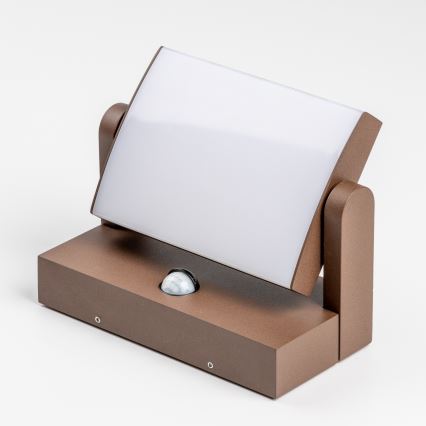 Redo 90588 - LED udendørs væglampe FLIP med sensor LED/20W/230V 3000K CRI 90 IP54 brun