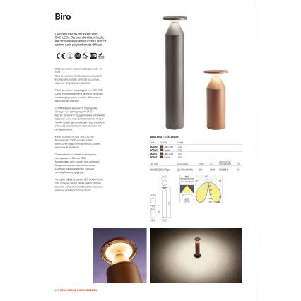 Redo 90590 - Udendørs LED-lampe BIRO LED/12W/230V 3000K 30 cm CRI 90 IP65 brun