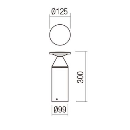 Redo 90590 - Udendørs LED-lampe BIRO LED/12W/230V 3000K 30 cm CRI 90 IP65 brun