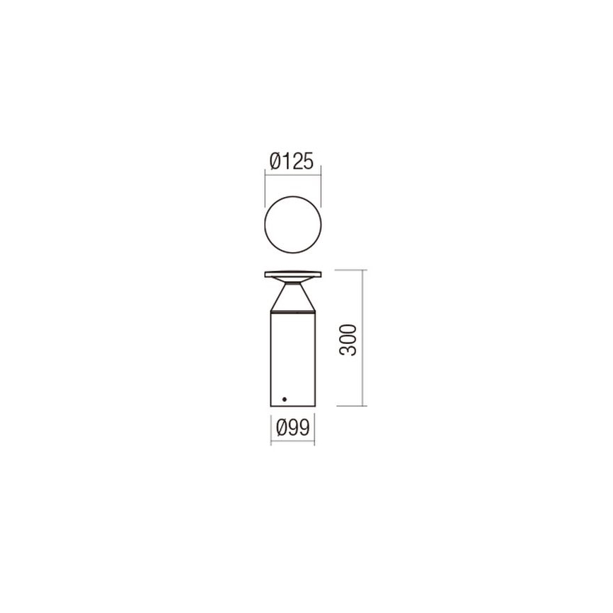 Redo 90590 - Udendørs LED-lampe BIRO LED/12W/230V 3000K 30 cm CRI 90 IP65 brun