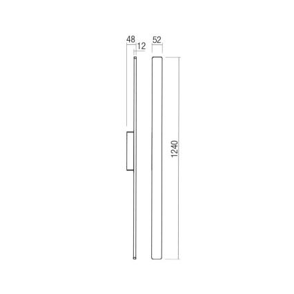 Redo 90622 - Udendørs LED væglampe REFLEXA LED/20W/230V 3000K 124 cm IP54 brun