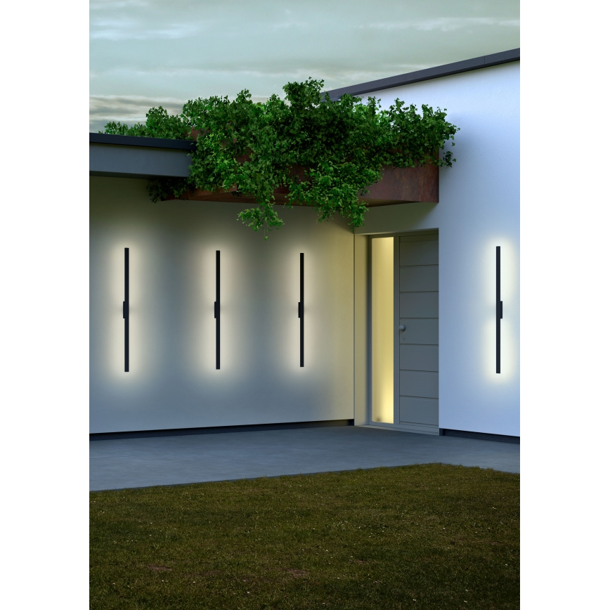 Redo 90625 - Udendørs LED væglampe REFLEXA LED/24W/230V 3000K 144 cm IP54 sort