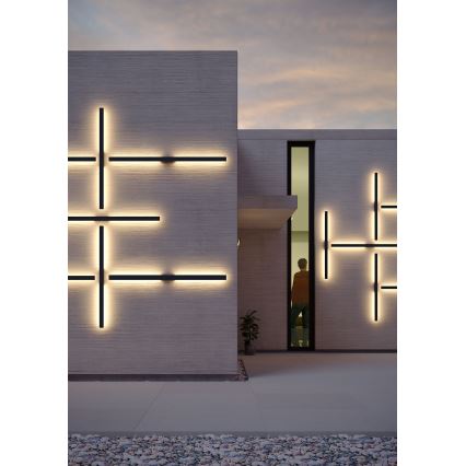 Redo 90625 - Udendørs LED væglampe REFLEXA LED/24W/230V 3000K 144 cm IP54 sort