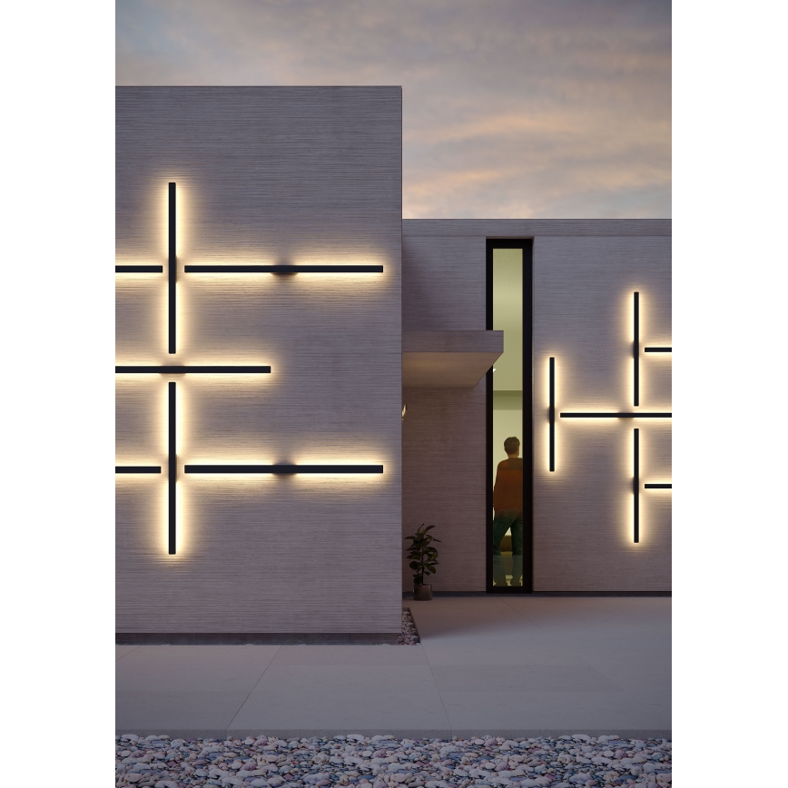 Redo 90625 - Udendørs LED væglampe REFLEXA LED/24W/230V 3000K 144 cm IP54 sort