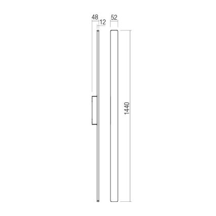 Redo 90625 - Udendørs LED væglampe REFLEXA LED/24W/230V 3000K 144 cm IP54 sort