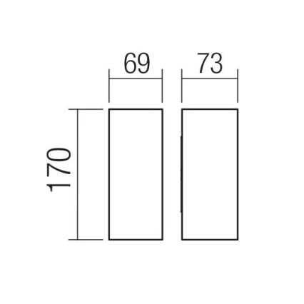 Redo 90636 - Udendørs LED væglampe SONNY 2xLED/5W/230V 2200/3000/4000K IP54 antracit
