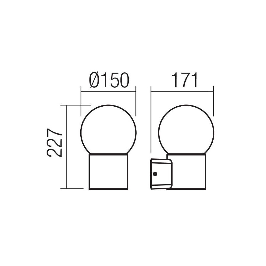 Redo 90640 - Udendørs væglampe BULK 1xE27/28W/230V IP44 antracit