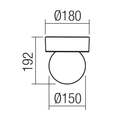 Redo 90641 - Udendørs loftlampe BULK 1xE27/28W/230V IP44 antracit