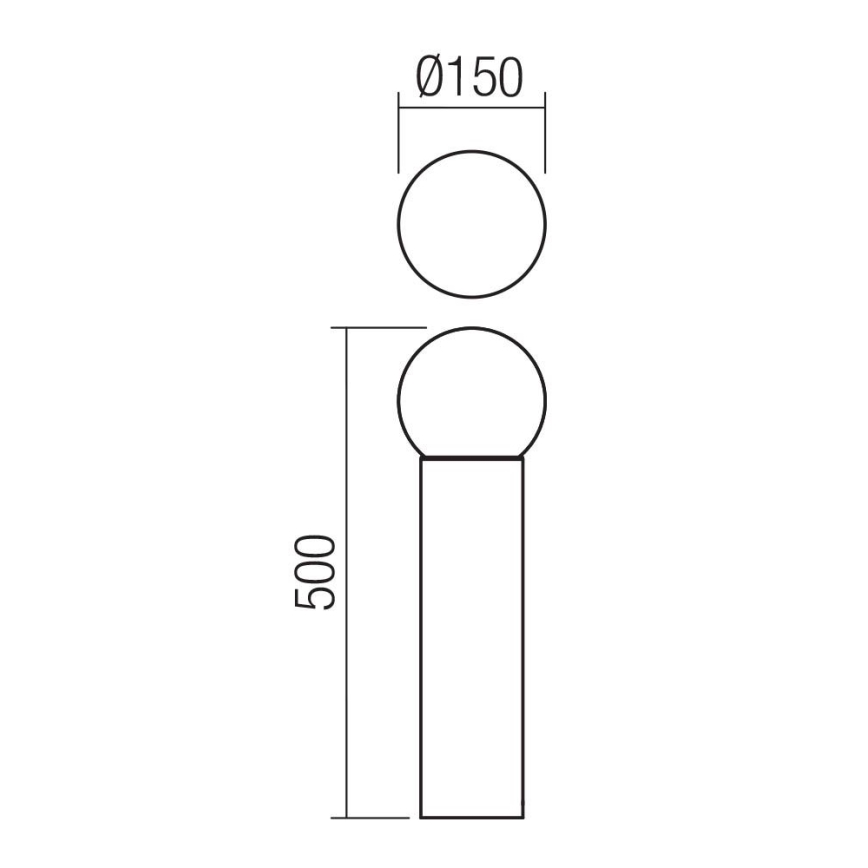 Redo 90642 - Udendørslampe BULK 1xE27/28W/230V 50 cm IP44 antracit