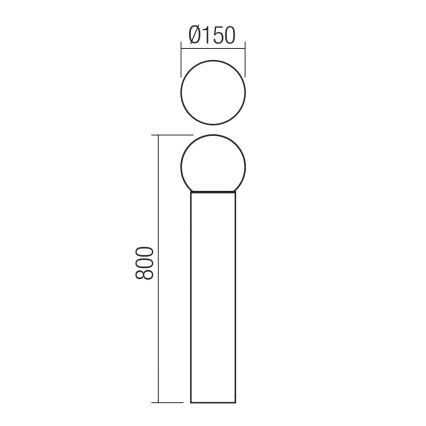 Redo 90643 - Udendørslampe BULK 1xE27/28W/230V 80 cm IP44 antracit