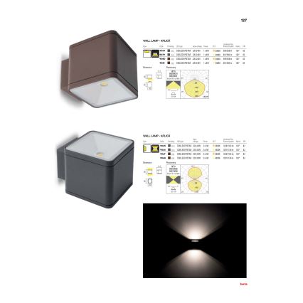 Redo 9065 - Udendørs LED væglampe BETA 2xLED/6W/230V IP54