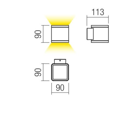 Redo 9065 - Udendørs LED væglampe BETA 2xLED/6W/230V IP54