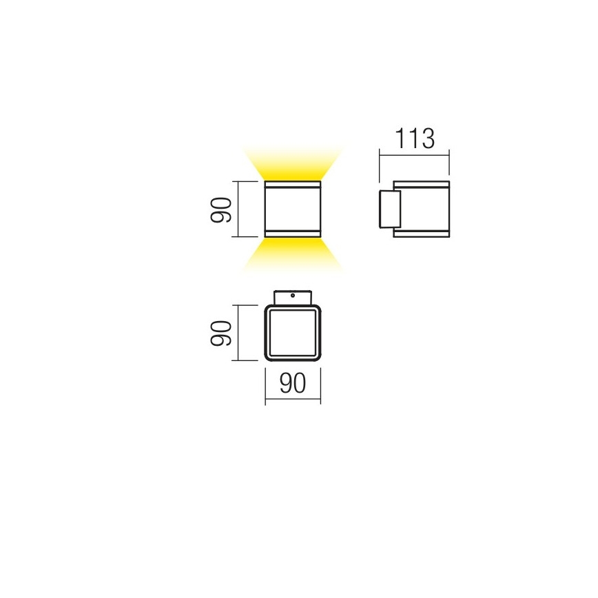 Redo 9065 - Udendørs LED væglampe BETA 2xLED/6W/230V IP54