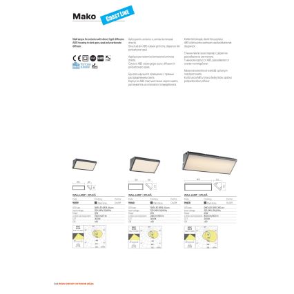 Redo 90678 - LED udendørs vægarmatur MAKO LED/65W/230V 3000K IP65 antracit