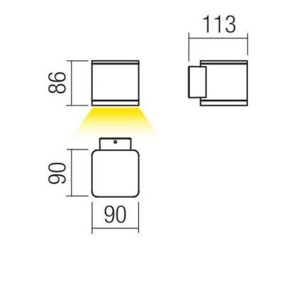 Redo 9069 - LED udendørs væglampe BETA LED/6W/230V 3000K IP54 antracit