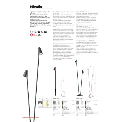Redo 90707 - NIVALIS LED-udendørslampe 6,8W/230V 3000K 82 cm IP65 grøn