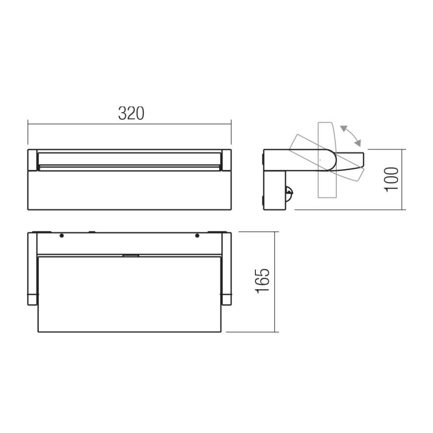 Redo 90715 - LED udendørs væglampe FLIP LED/40W/230V 3000/4000/5000K CRI 90 IP54 antracit