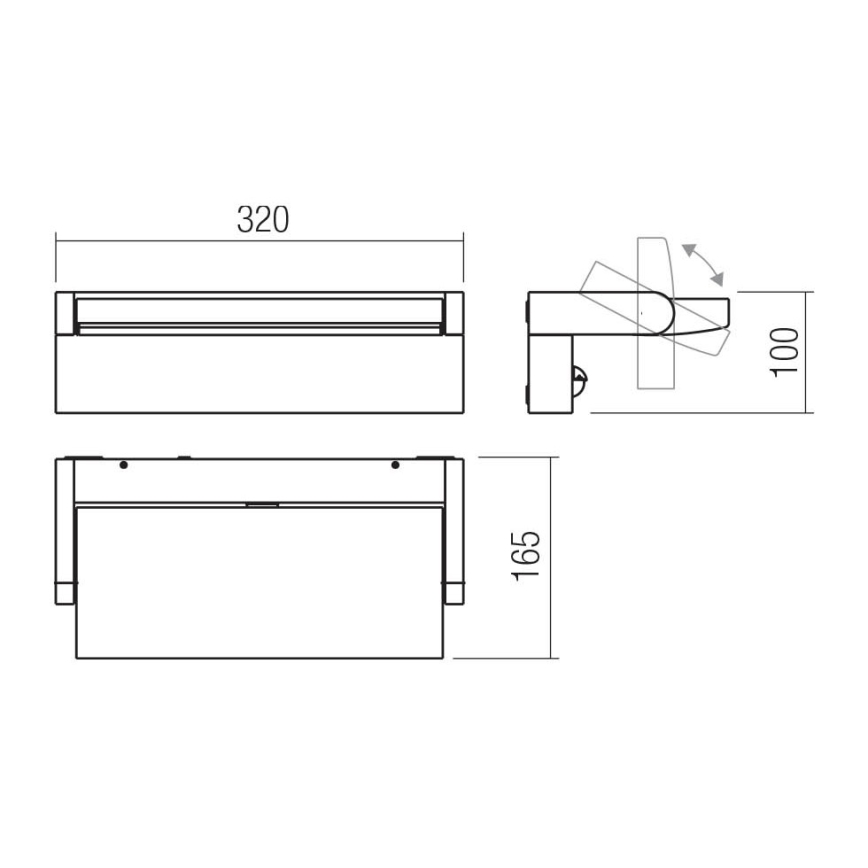 Redo 90716 - LED udendørs væglampe FLIP LED/40W/230V 3000/4000/5000K CRI 90 IP54 brun