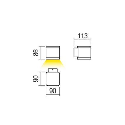 Redo 9080 - LED udendørs vægarmatur BETA LED/6W/230V 3000K IP54 brun