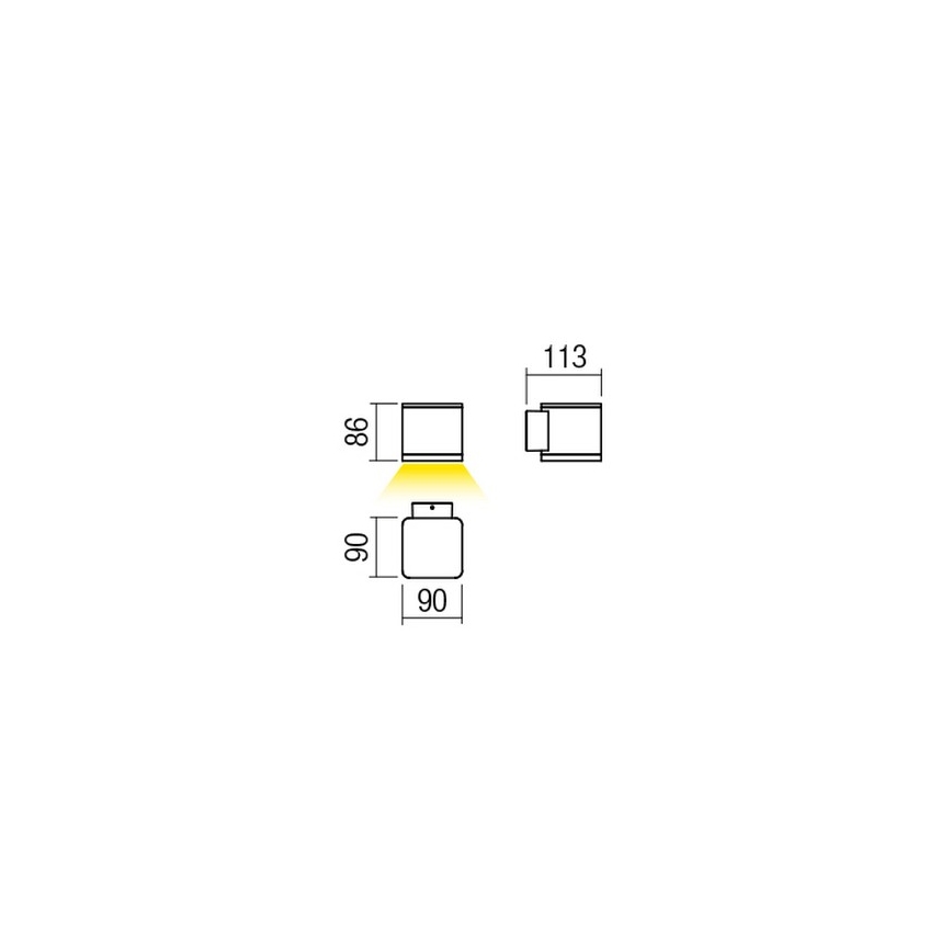 Redo 9080 - LED udendørs vægarmatur BETA LED/6W/230V 3000K IP54 brun