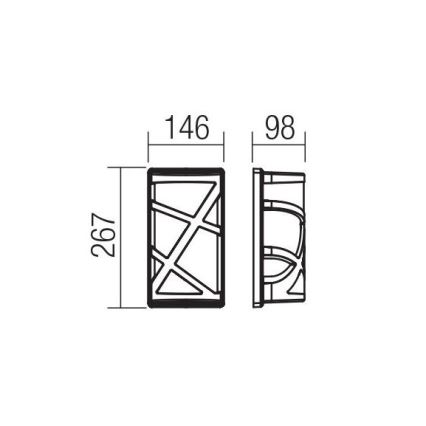 Redo 9097 - Udendørs væglampe VORTEX 1xE27/42W/230V IP44 brun