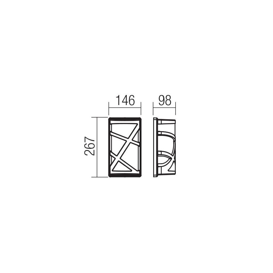 Redo 9097 - Udendørs væglampe VORTEX 1xE27/42W/230V IP44 brun